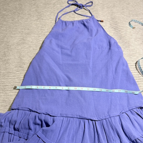 Free People Free-est Somewhere Sunny Drop Cotton Waist Maxi Dress in Blue Size M - Picture 9 of 10